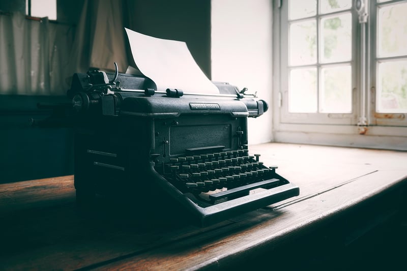 Typewriter book notes paper